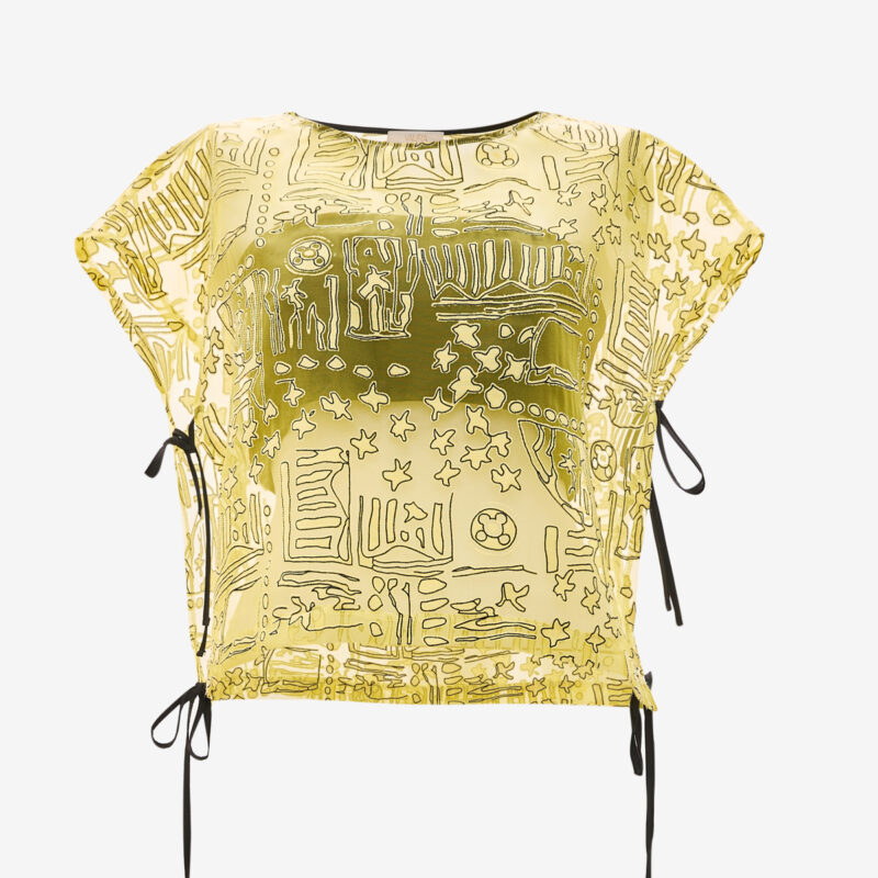 Transparan İçi Crop Detaylı Bluz